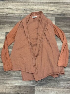 Prairie Underground Hemp Draped Clay Open Front Cardigan Women’s Small